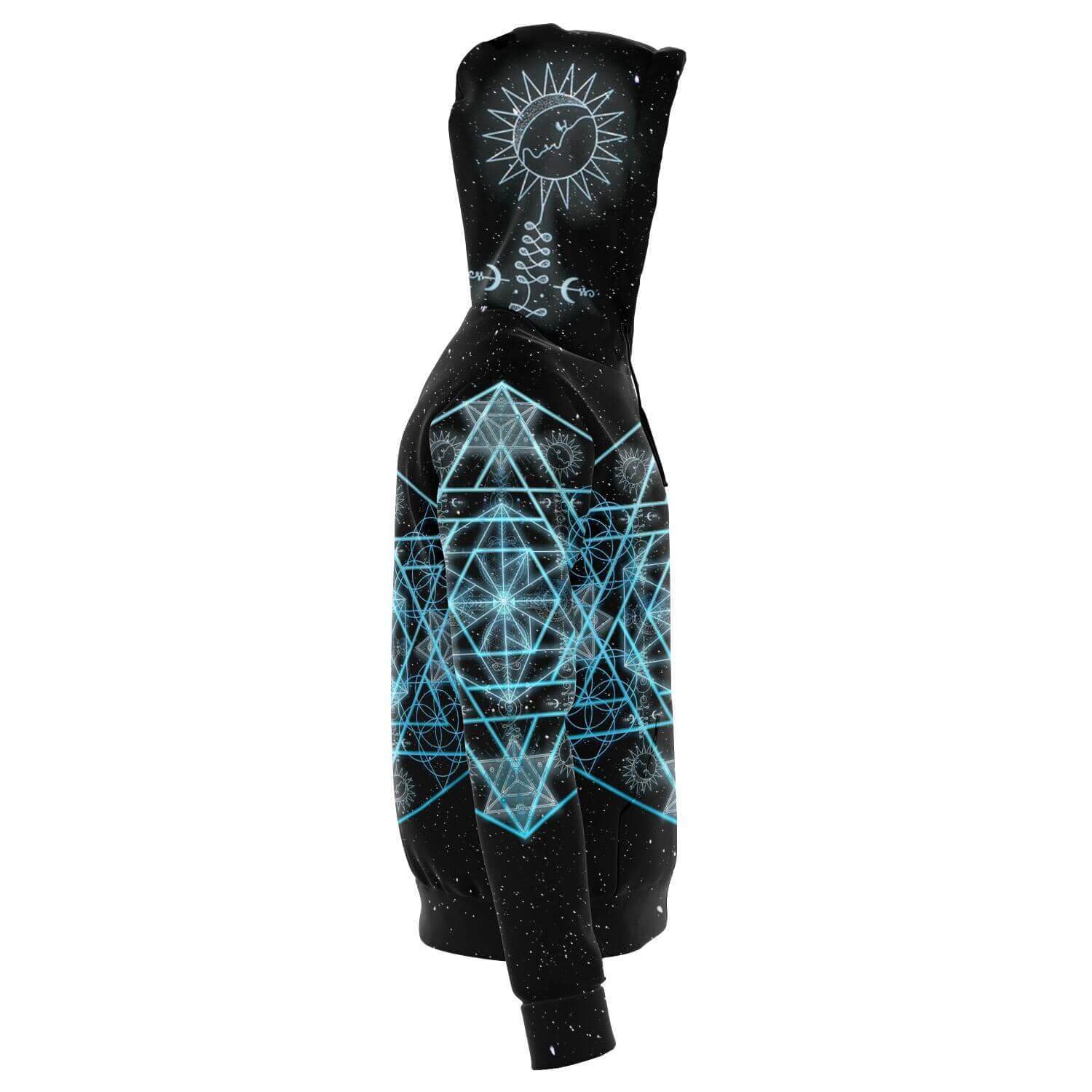 Blue Star Zip Hoodie-Hoodies
