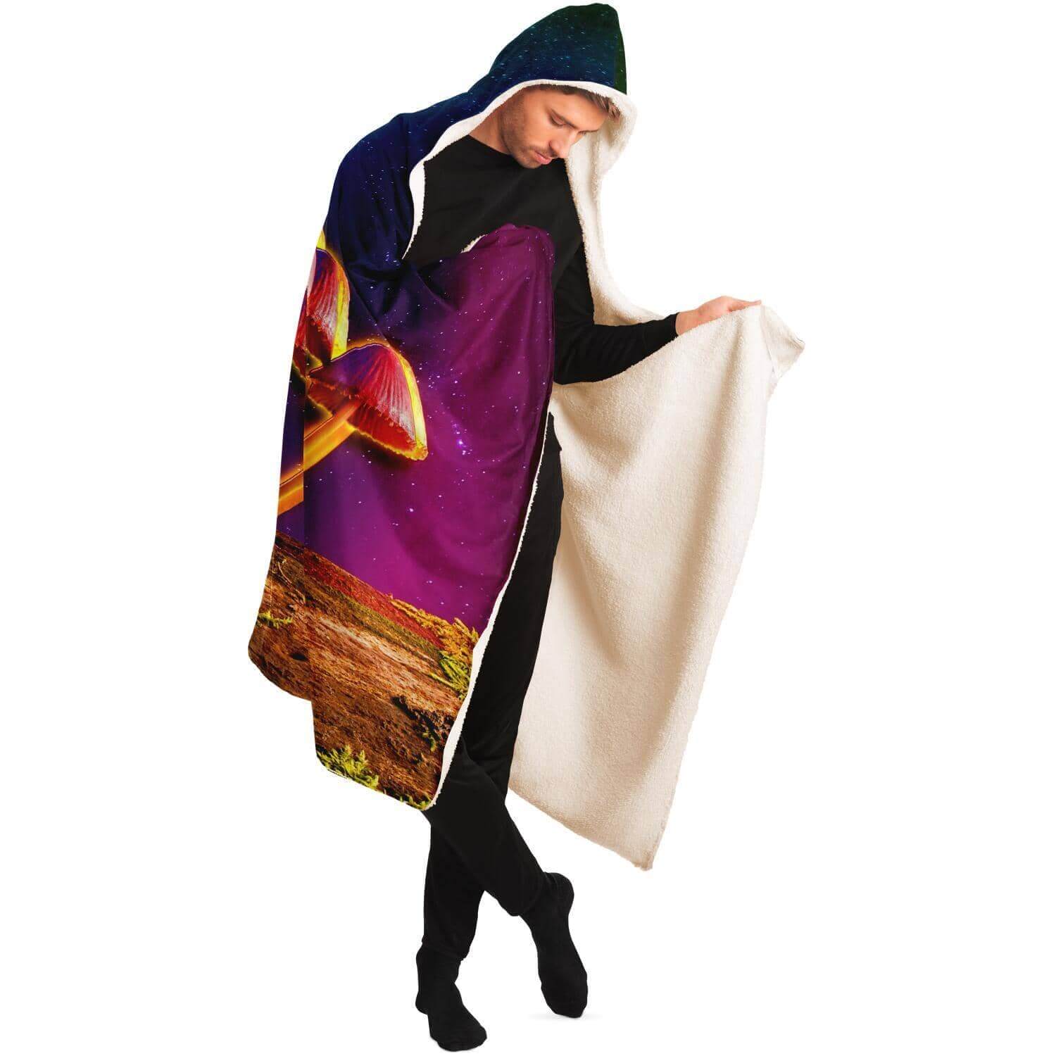 Mushroom Glow Hooded Blanket-Hooded Blanket - AOP