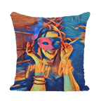 Masked Girl Sequin Cushion Cover-Homeware