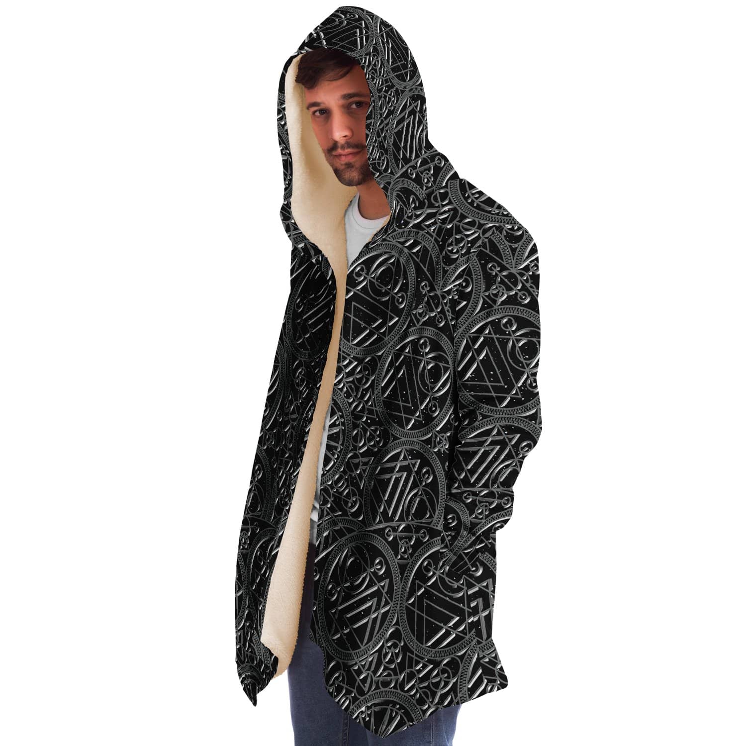 Metallic Mandala Sky Cloak-Microfleece Cloak - AOP