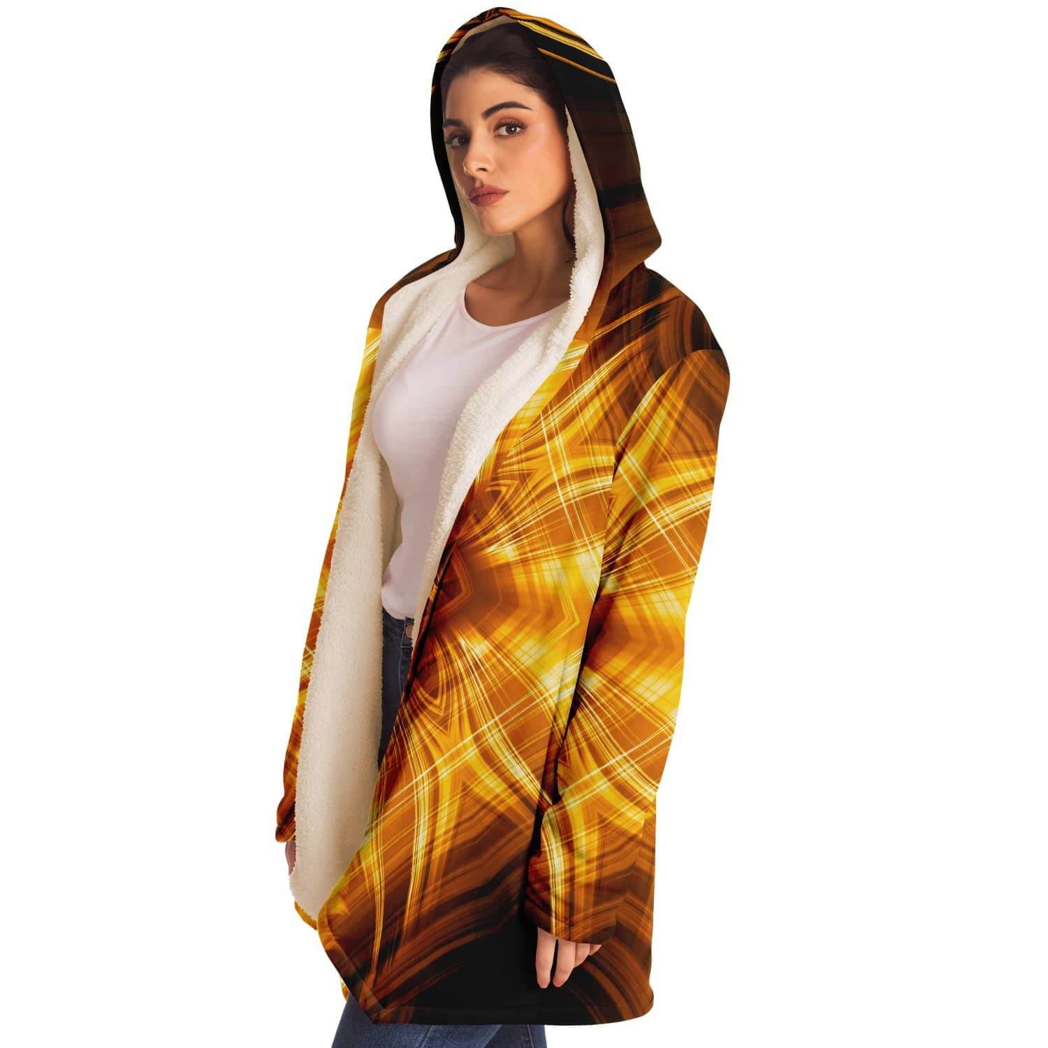 Gold Fire Cloak-Microfleece Cloak - AOP