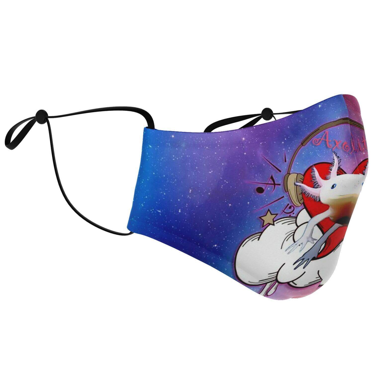 Axolitl the Partyin' Axolotl Printed Face Mask-Fashion Face Mask - AOP