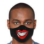 Big Smile Face Mask - Black-Fashion Face Mask - AOP