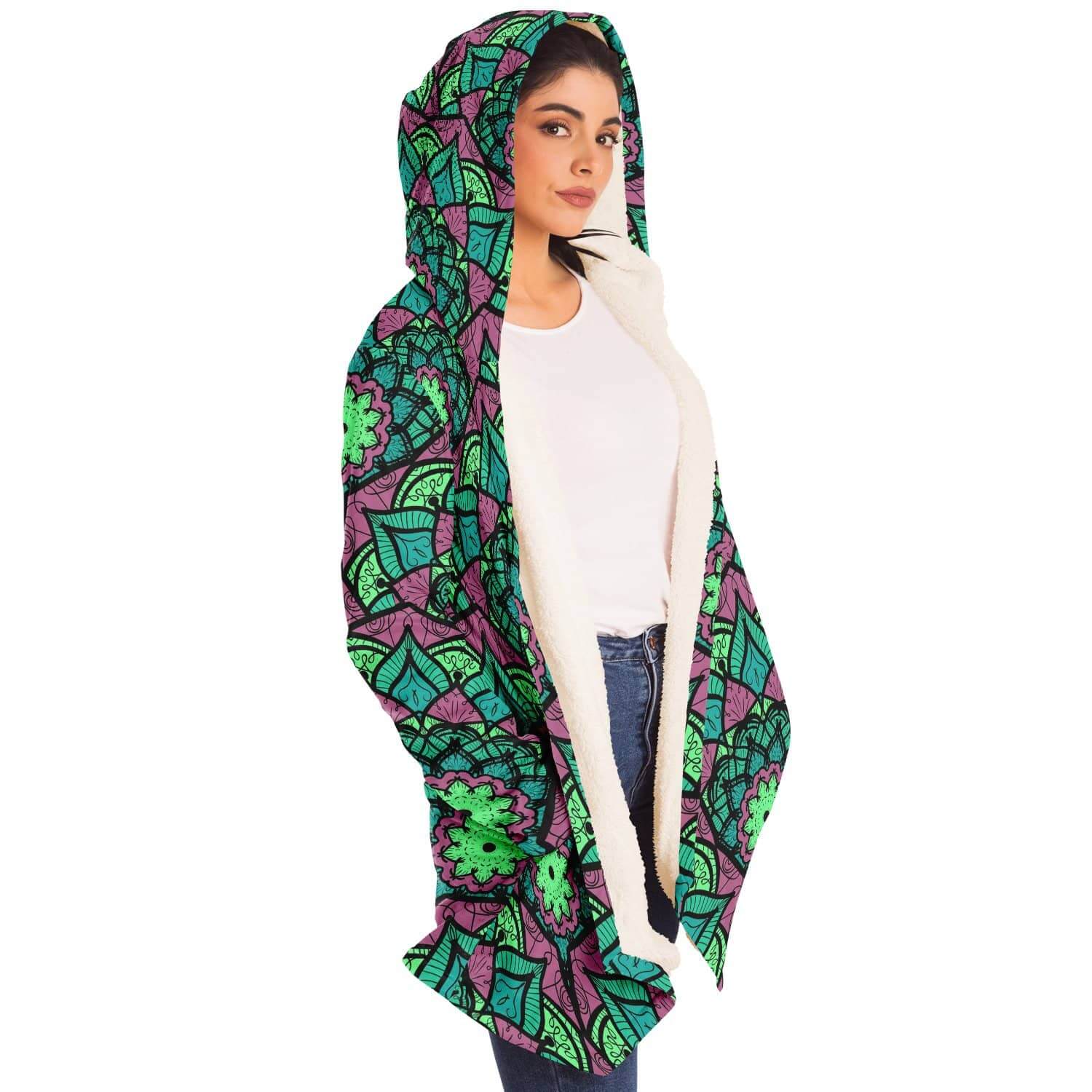 Green Red East Serenity Cloak-Microfleece Cloak - AOP