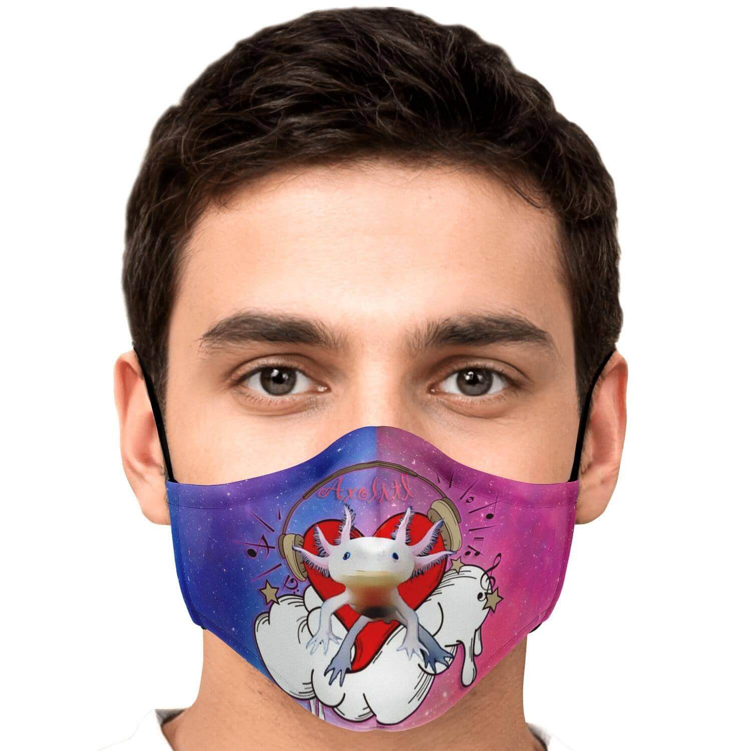 Axolitl the Partyin' Axolotl Printed Face Mask-Fashion Face Mask - AOP