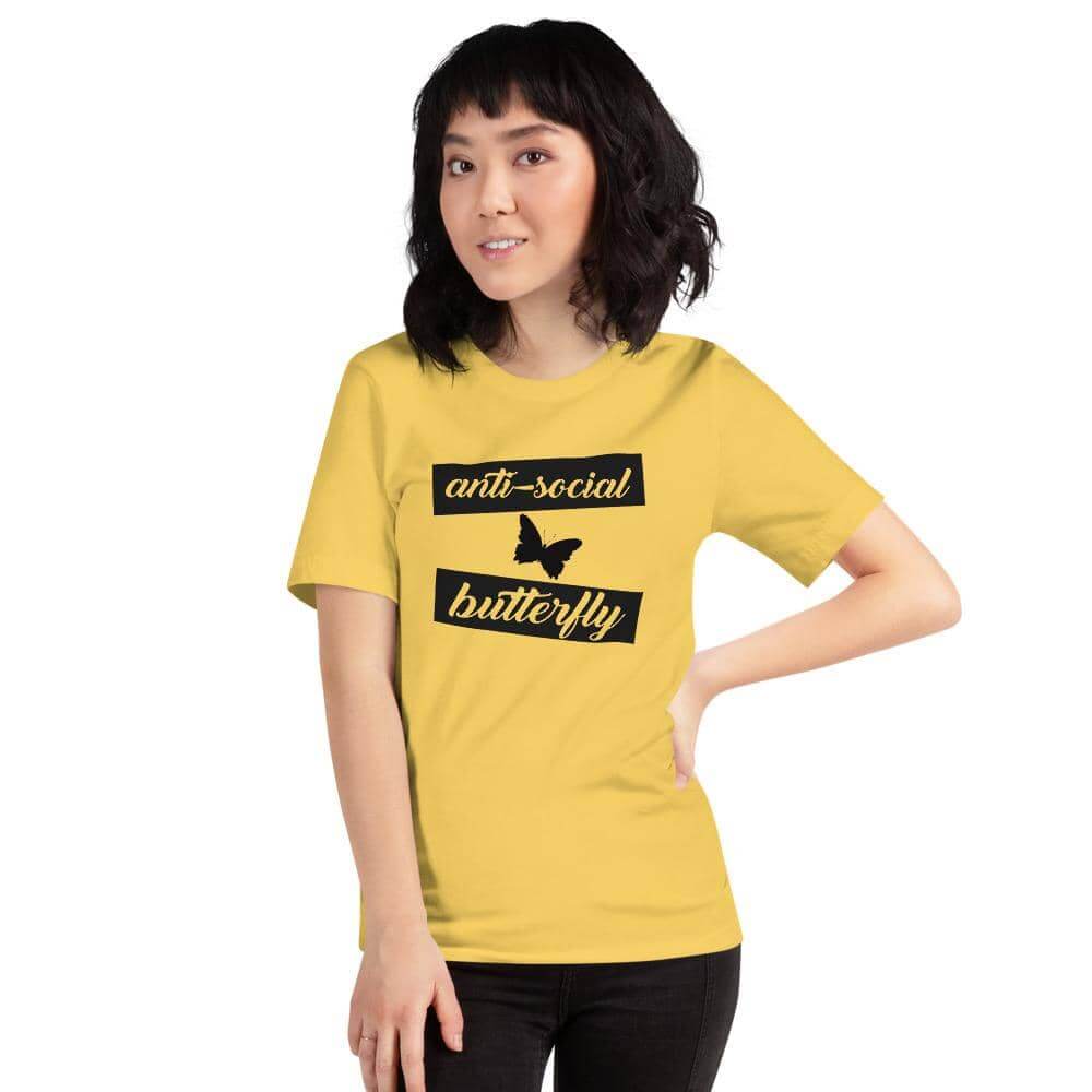 Anti Social Butterfly Short-Sleeve Unisex T-Shirt-Shirts & Tops