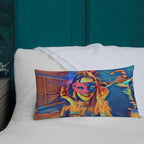 Masked Girl Throw Premium Pillow-