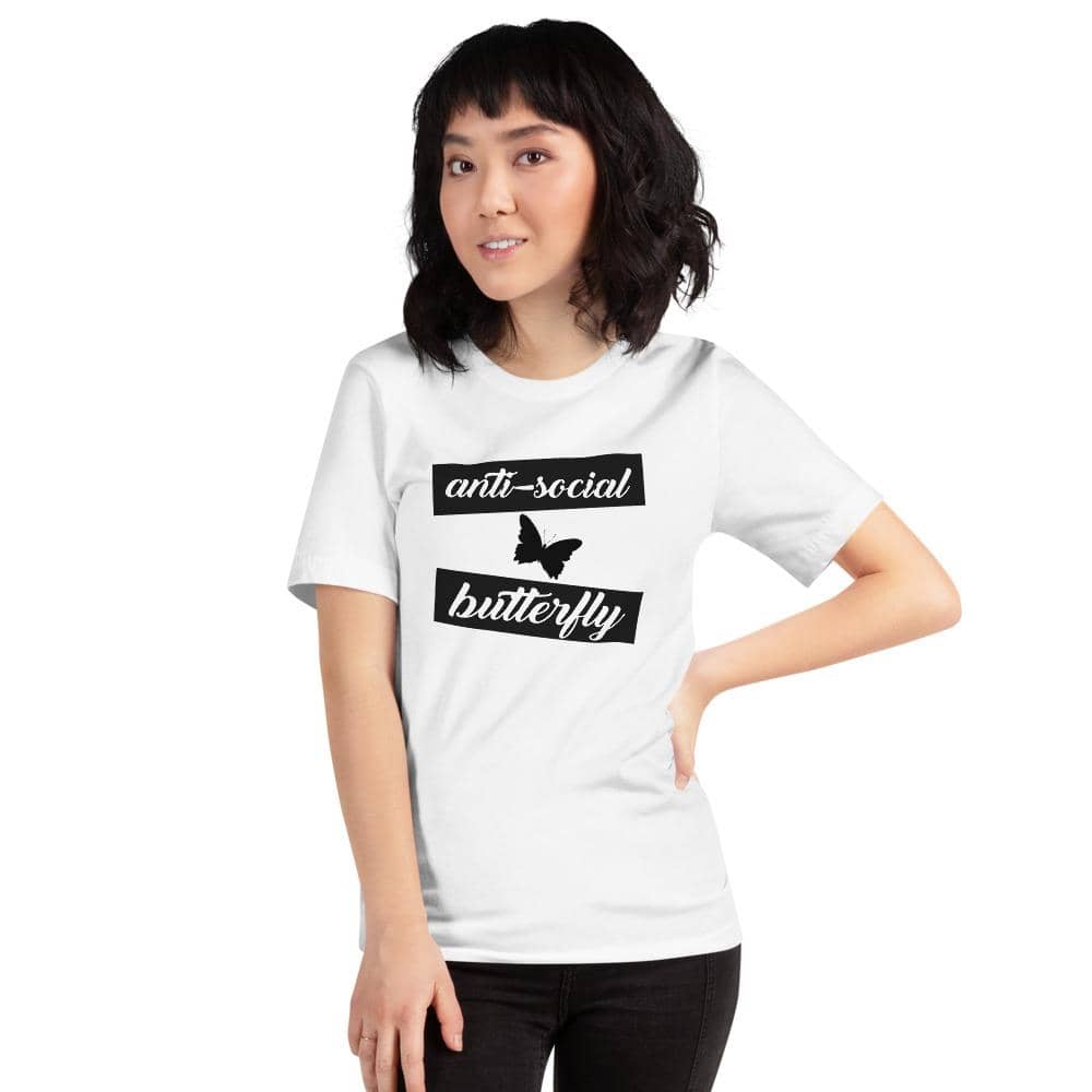 Anti Social Butterfly Short-Sleeve Unisex T-Shirt-Shirts & Tops