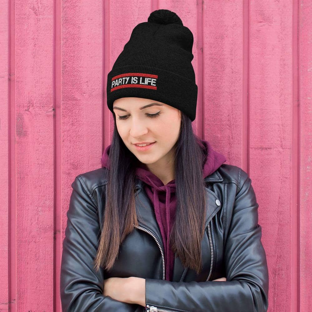 RUN Party is Life Pom-Pom Beanie-Head Gear