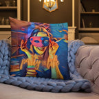 Masked Girl Throw Premium Pillow-