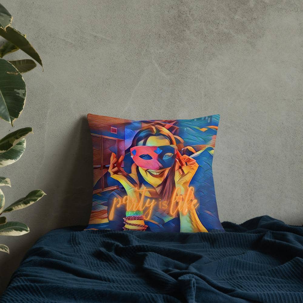 Masked Girl Throw Premium Pillow-