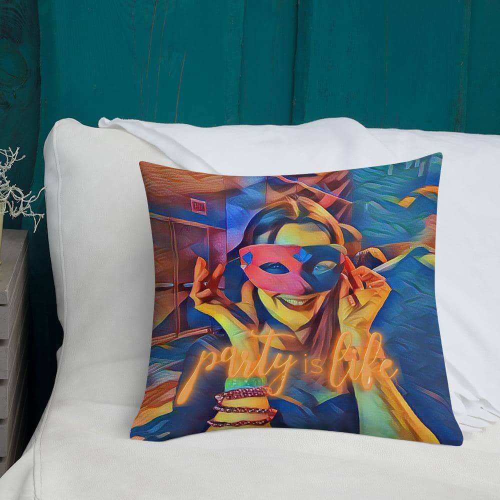 Masked Girl Throw Premium Pillow-