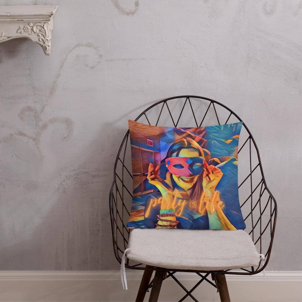 Masked Girl Throw Premium Pillow-