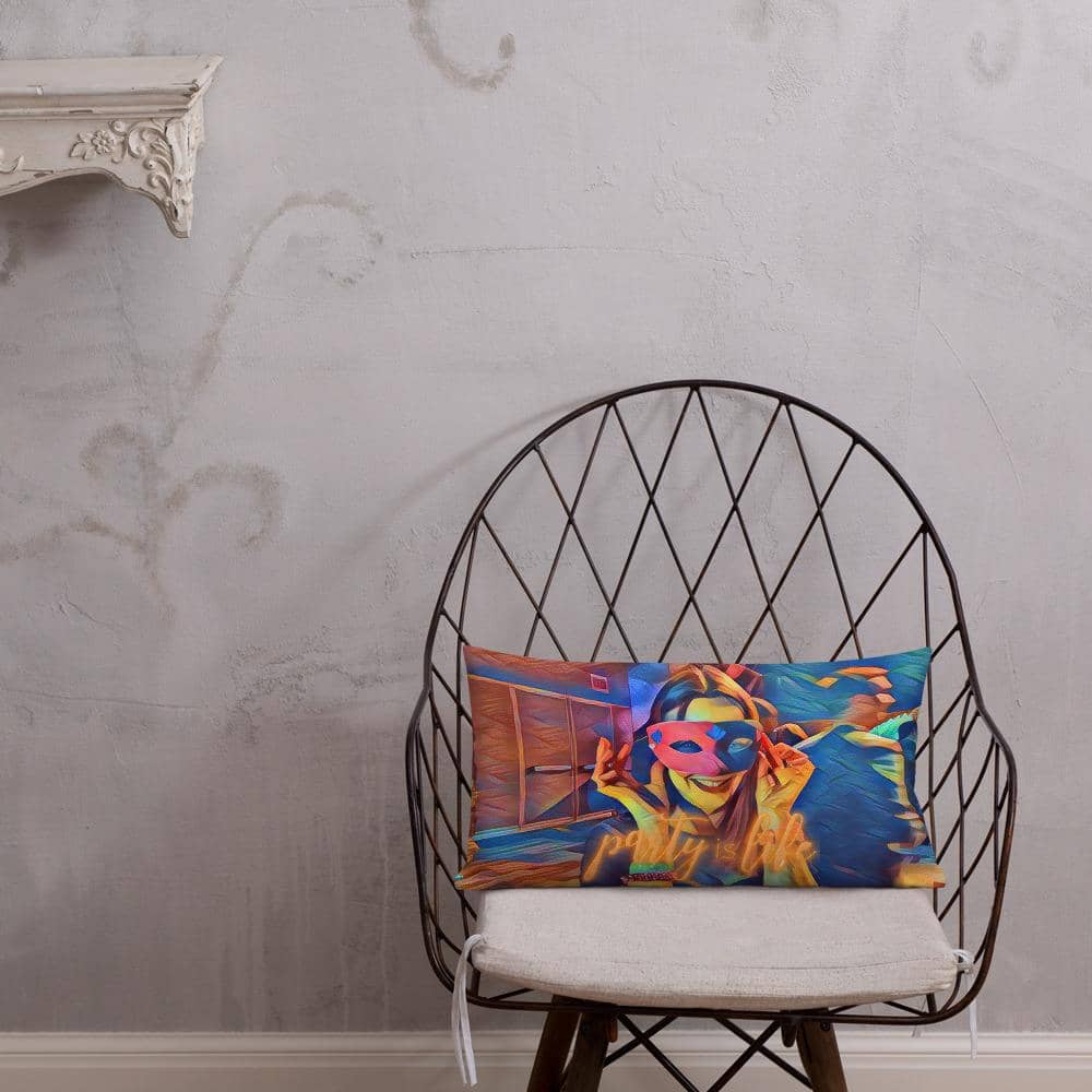 Masked Girl Throw Premium Pillow-