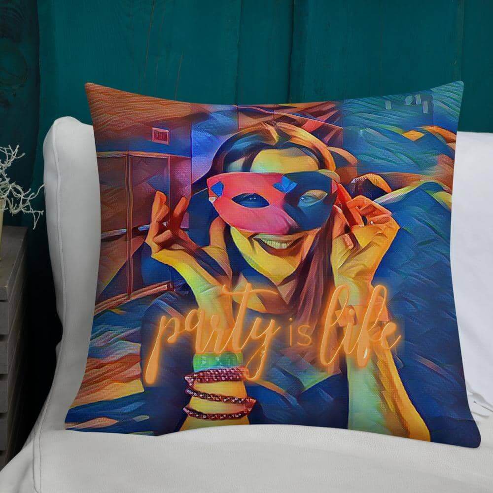 Masked Girl Throw Premium Pillow-