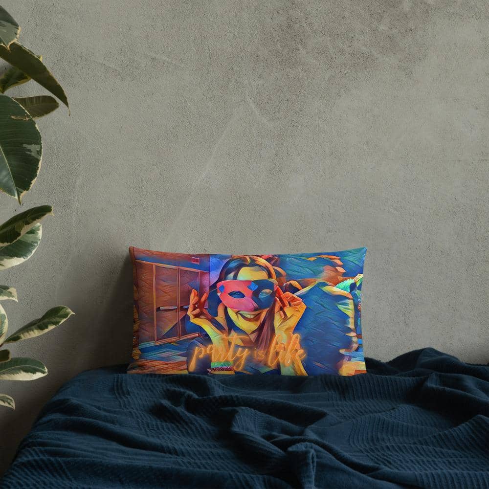 Masked Girl Throw Premium Pillow-