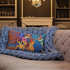 Masked Girl Throw Premium Pillow-
