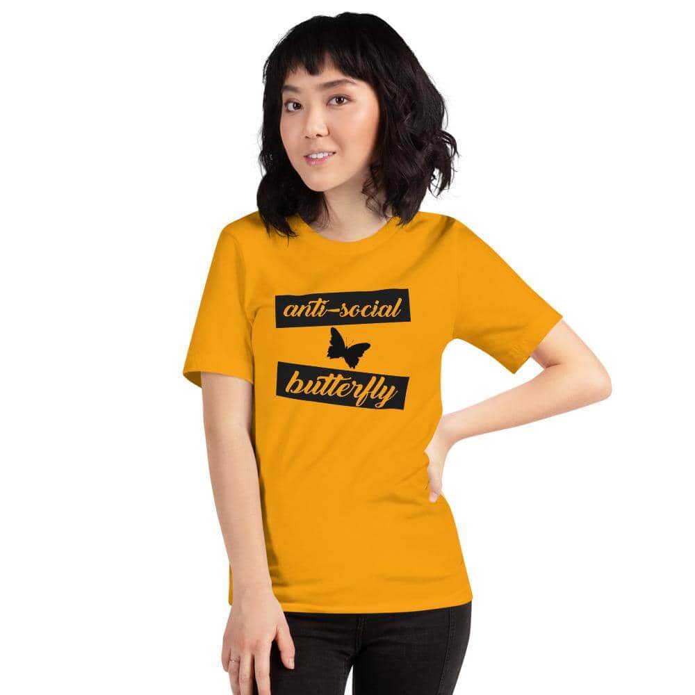 Anti Social Butterfly Short-Sleeve Unisex T-Shirt-Shirts & Tops