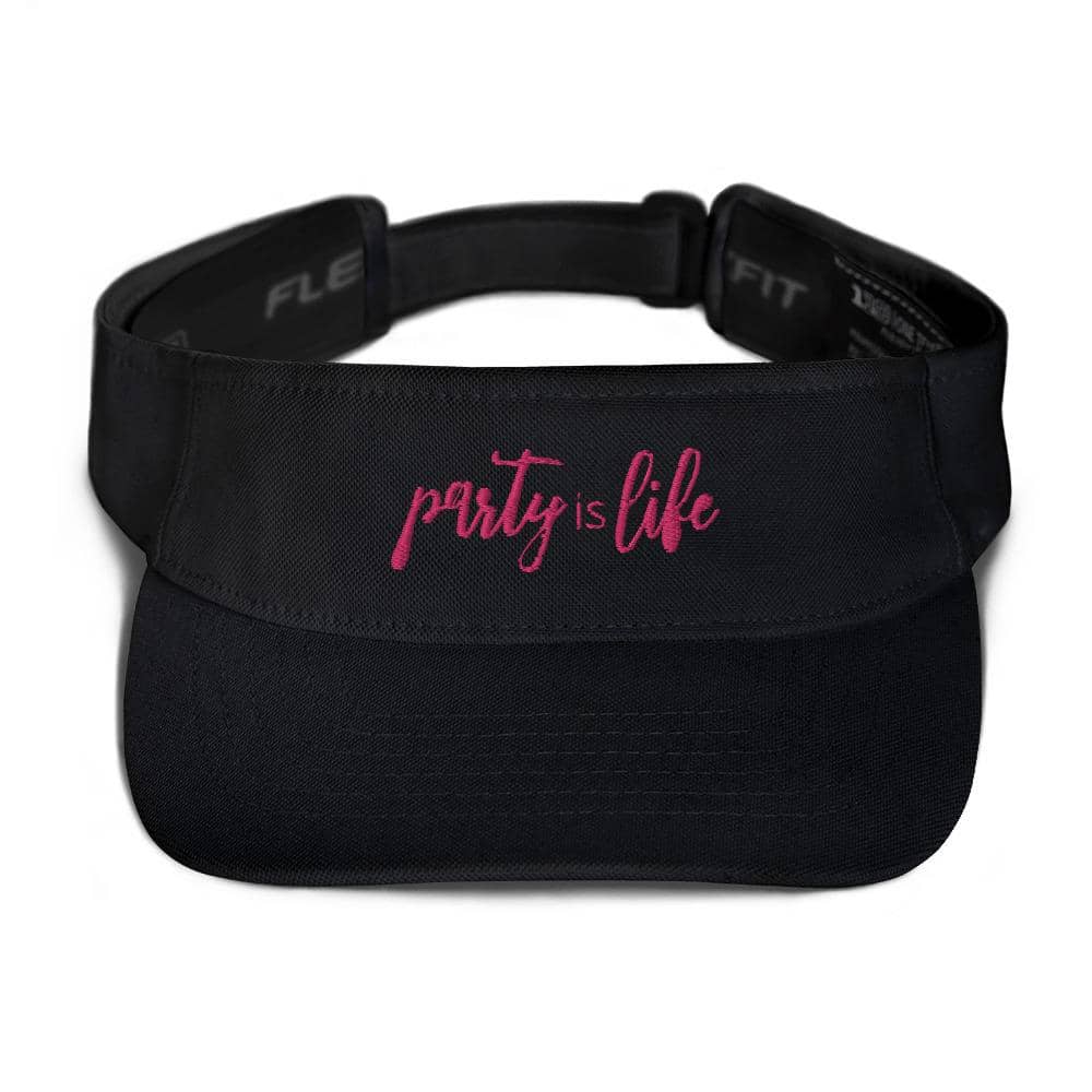 Pink Party is Life Black Visor-Head Gear
