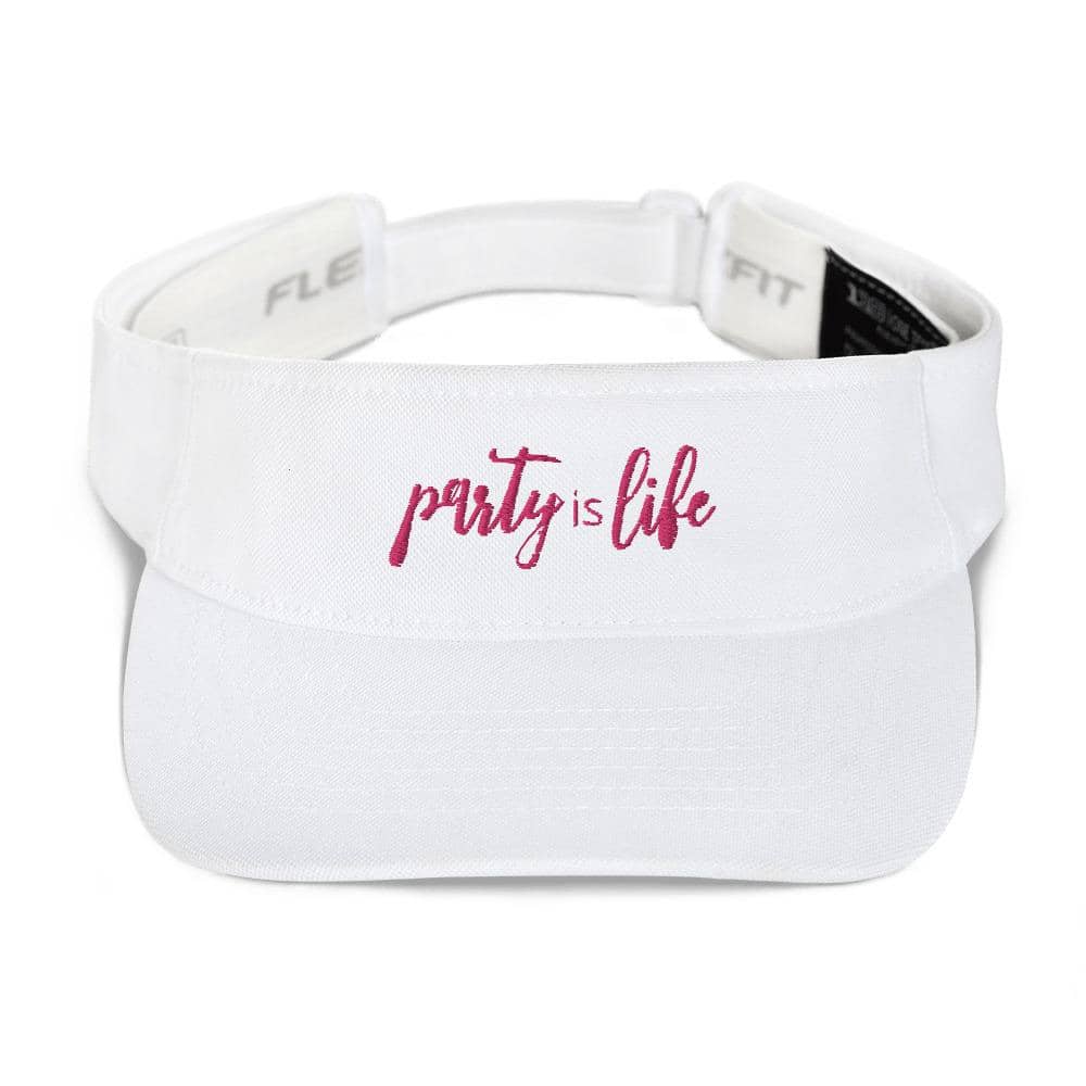 Pink Party is Life White Visor-Head Gear