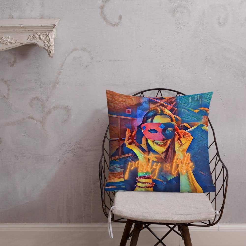 Masked Girl Throw Premium Pillow-