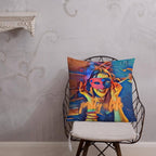 Masked Girl Throw Premium Pillow-