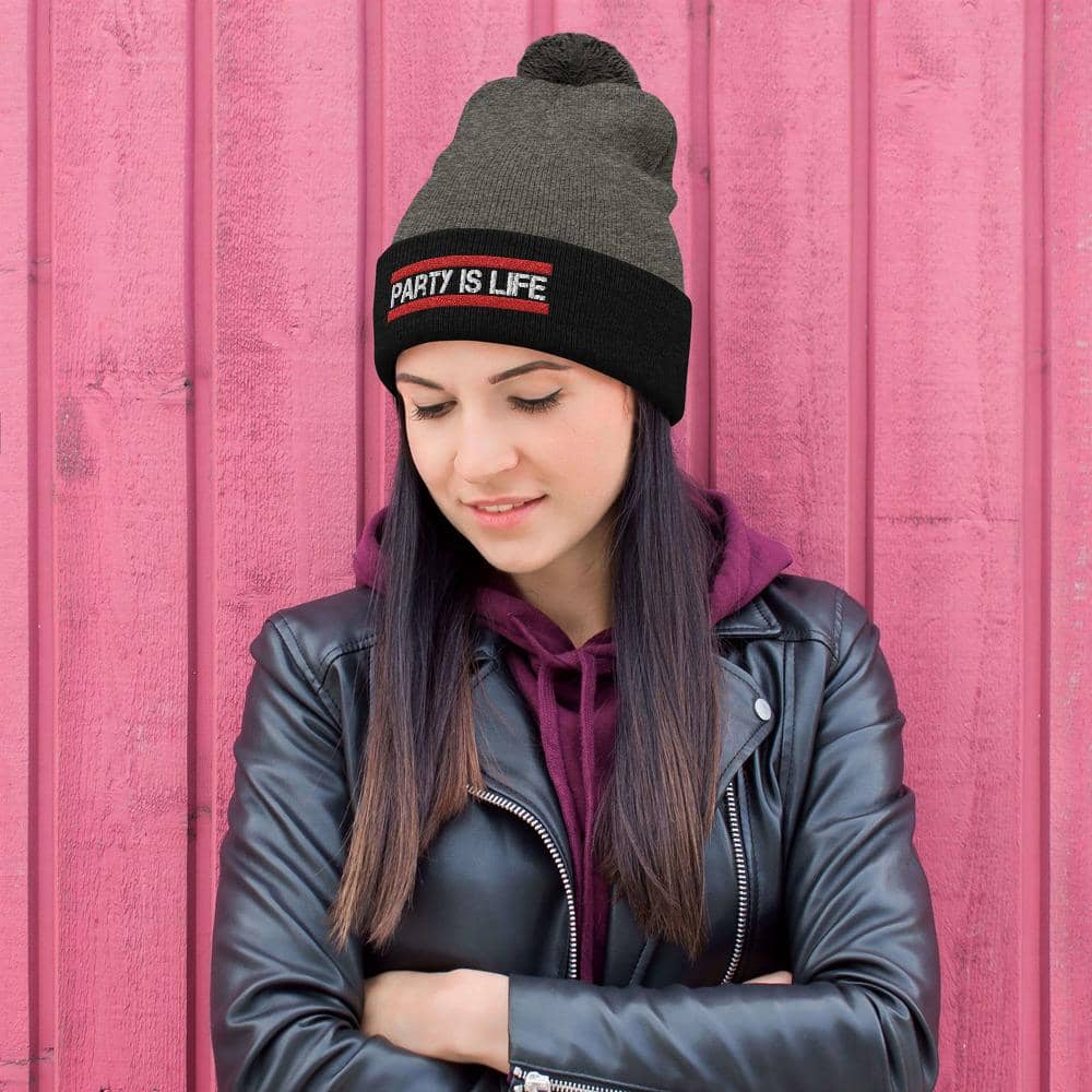 RUN Party is Life Pom-Pom Beanie-Head Gear