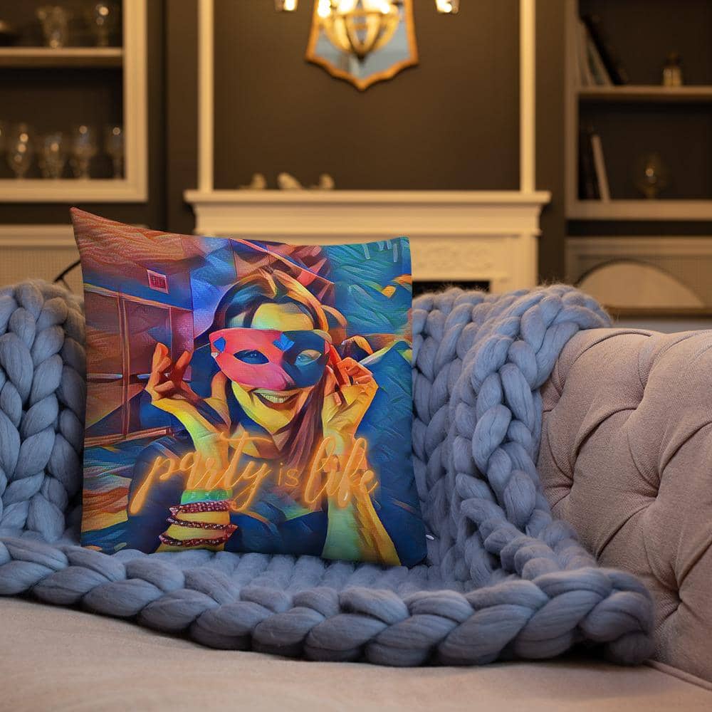 Masked Girl Throw Premium Pillow-
