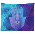 Purple Blue Hamsa Tapestry-Decorative Tapestries