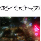 Clear Lensed Heart Diffraction Glasses-Head Gear