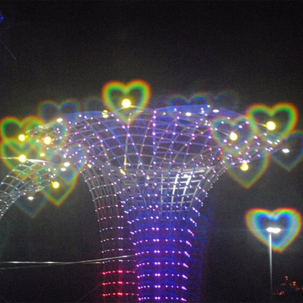 Clear Lensed Heart Diffraction Glasses-Head Gear