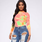 Long Sleeve Rainbow Tie Dye Bodysuit