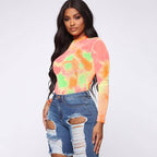 Long Sleeve Rainbow Tie Dye Bodysuit