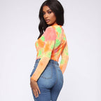 Long Sleeve Rainbow Tie Dye Bodysuit