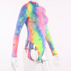 Long Sleeve Rainbow Tie Dye Bodysuit