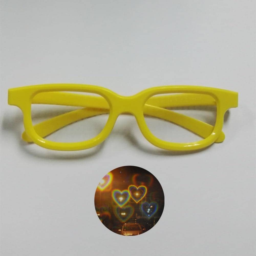 Clear Lensed Heart Diffraction Glasses-Head Gear