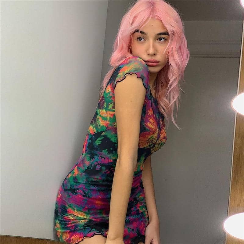 Tie Dye Butterfly Print-Festival Wear