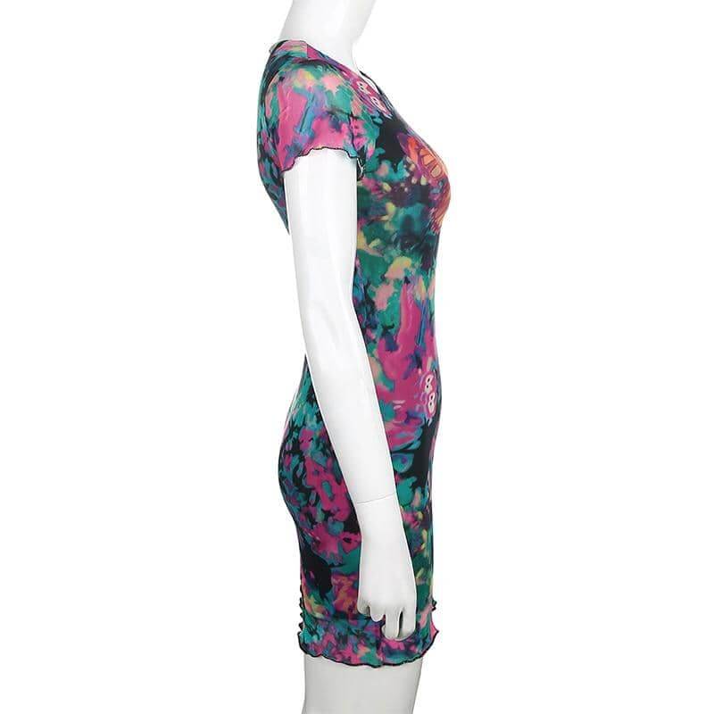 Tie Dye Butterfly Print-Festival Wear