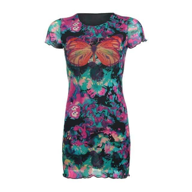 Tie Dye Butterfly Print-Festival Wear