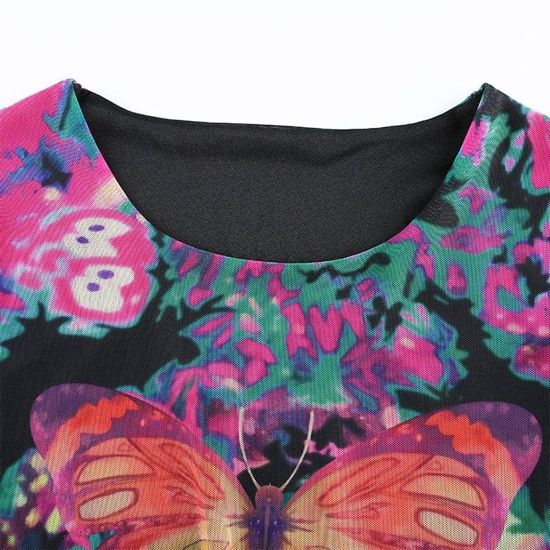 Tie Dye Butterfly Print-Festival Wear