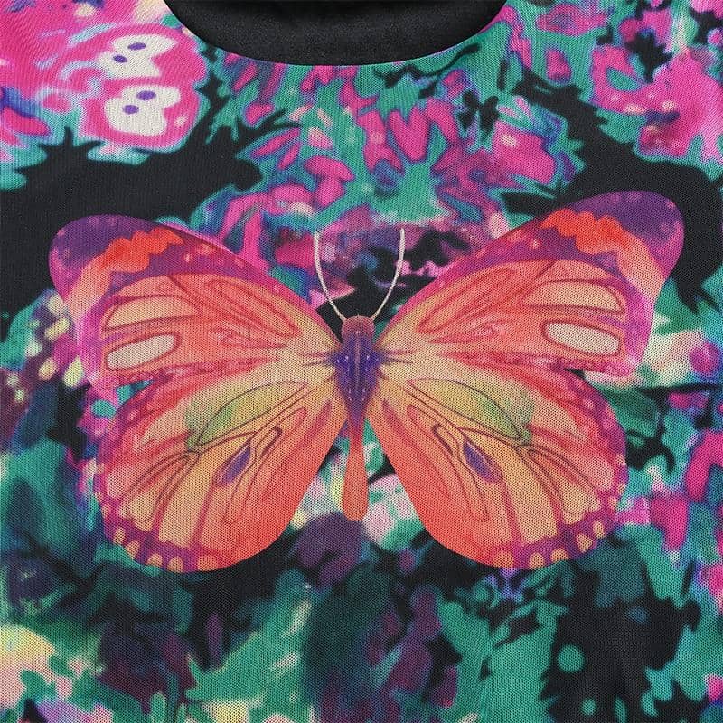 Tie Dye Butterfly Print-Festival Wear