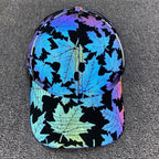 Reflective Maple Leaf Baseball Cap-Head Gear