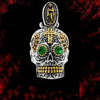 Sterling Silver Día de Muertos Skull Necklace-Jewelry