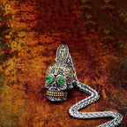 Sterling Silver Día de Muertos Skull Necklace-Jewelry