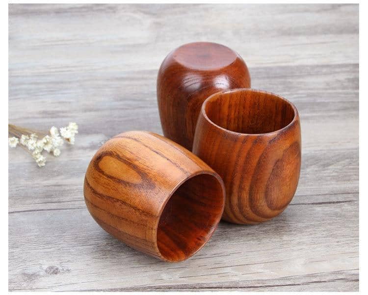 Jujube Wooden Cup Set-Drinkware Sets