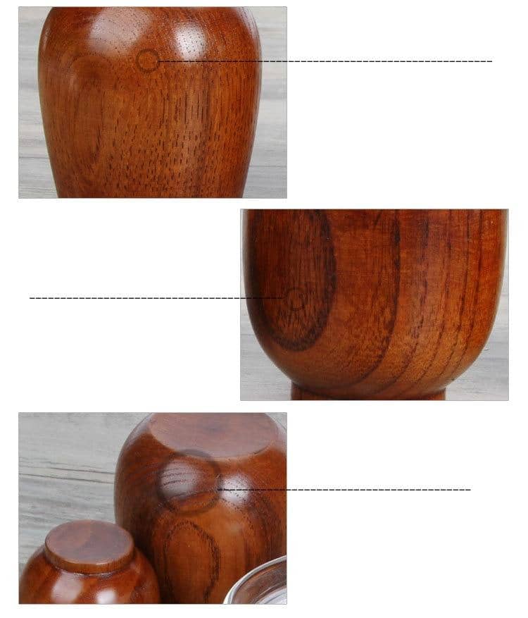 Jujube Wooden Cup Set-Drinkware Sets