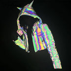 Rainbow Reflective Devil Ear Jacket-Jackets