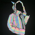 Rainbow Reflective Devil Ear Jacket-Jackets