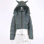 Rainbow Reflective Devil Ear Jacket-Jackets