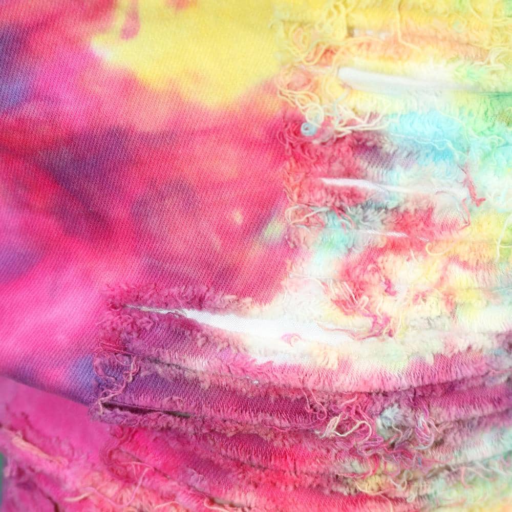 Tie Dye Denim Ripped Shorts-Festival Wear